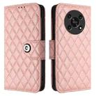 For Honor X30 5G / X9 4G / X9 5G Rhombic Texture Flip Leather Phone Case with Lanyard(Coral Pink) - 2