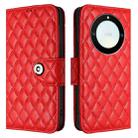 For Honor X40 / X9a / Magic5 Lite Rhombic Texture Flip Leather Phone Case with Lanyard(Red) - 2