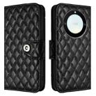 For Honor X40 / X9a / Magic5 Lite Rhombic Texture Flip Leather Phone Case with Lanyard(Black) - 2