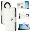 For Honor X40 / X9a / Magic5 Lite Rhombic Texture Flip Leather Phone Case with Lanyard(White) - 1