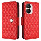 For Honor X40i Rhombic Texture Flip Leather Phone Case with Lanyard(Red) - 2