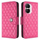 For Honor X40i Rhombic Texture Flip Leather Phone Case with Lanyard(Rose Red) - 2