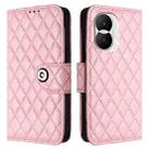 For Honor X40i Rhombic Texture Flip Leather Phone Case with Lanyard(Pink) - 2