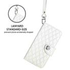 For Honor X6b Rhombic Texture Flip Leather Phone Case with Lanyard(White) - 3