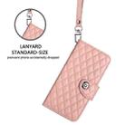 For Honor X6b Rhombic Texture Flip Leather Phone Case with Lanyard(Coral Pink) - 3