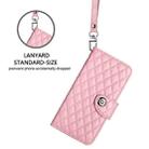 For Honor X6b Rhombic Texture Flip Leather Phone Case with Lanyard(Pink) - 3