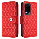 For Honor GT Rhombic Texture Flip Leather Phone Case with Lanyard(Red) - 2