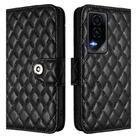 For Honor GT Rhombic Texture Flip Leather Phone Case with Lanyard(Black) - 2