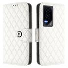 For Honor GT Rhombic Texture Flip Leather Phone Case with Lanyard(White) - 2