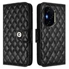 For Honor 300 Pro 5G / 300 Ultra Rhombic Texture Flip Leather Phone Case with Lanyard(Black) - 2