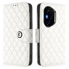 For Honor 300 Pro 5G / 300 Ultra Rhombic Texture Flip Leather Phone Case with Lanyard(White) - 2