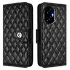 For Honor 300 5G Rhombic Texture Flip Leather Phone Case with Lanyard(Black) - 2