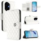 For Honor 300 5G Rhombic Texture Flip Leather Phone Case with Lanyard(White) - 1