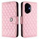 For Honor 300 5G Rhombic Texture Flip Leather Phone Case with Lanyard(Pink) - 2