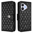 For Honor 400 Lite Rhombic Texture Flip Leather Phone Case with Lanyard(Black) - 2