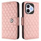 For Honor 400 Lite Rhombic Texture Flip Leather Phone Case with Lanyard(Coral Pink) - 2