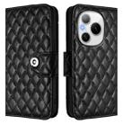 For Honor Power 5G Rhombic Texture Flip Leather Phone Case with Lanyard(Black) - 2