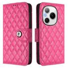 For Honor Power 5G Rhombic Texture Flip Leather Phone Case with Lanyard(Rose Red) - 2