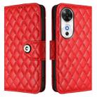 For Honor Play 60 5G Rhombic Texture Flip Leather Phone Case with Lanyard(Red) - 2