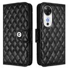For Honor Play 60 5G Rhombic Texture Flip Leather Phone Case with Lanyard(Black) - 2