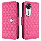 For Honor Play 60 5G Rhombic Texture Flip Leather Phone Case with Lanyard(Rose Red) - 2