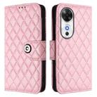 For Honor Play 60 5G Rhombic Texture Flip Leather Phone Case with Lanyard(Pink) - 2