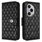 For Honor 400 Pro 5G Global Rhombic Texture Flip Leather Phone Case with Lanyard(Black) - 2