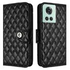 For OnePlus 10R / Ace Rhombic Texture Flip Leather Phone Case with Lanyard(Black) - 2