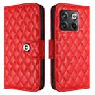 For OnePlus Ace Pro / 10T Rhombic Texture Flip Leather Phone Case with Lanyard(Red) - 2