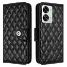 For OnePlus Nord 2T Rhombic Texture Flip Leather Phone Case with Lanyard(Black) - 2