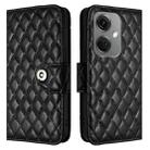 For OnePlus Nord CE3 Rhombic Texture Flip Leather Phone Case with Lanyard(Black) - 2