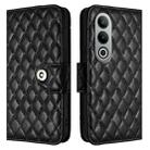 For OnePlus Nord CE4 Rhombic Texture Flip Leather Phone Case with Lanyard(Black) - 2