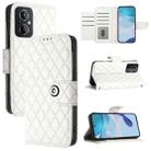 For OnePlus Nord N20 5G Rhombic Texture Flip Leather Phone Case with Lanyard(White) - 1