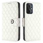 For OnePlus Nord N20 5G Rhombic Texture Flip Leather Phone Case with Lanyard(White) - 2