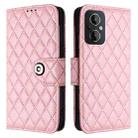 For OnePlus Nord N20 5G Rhombic Texture Flip Leather Phone Case with Lanyard(Pink) - 2