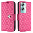 For OnePlus Nord N30 SE Rhombic Texture Flip Leather Phone Case with Lanyard(Rose Red) - 2