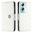 For OnePlus Nord N30 SE Rhombic Texture Flip Leather Phone Case with Lanyard(White) - 2