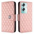 For OnePlus Nord N30 SE Rhombic Texture Flip Leather Phone Case with Lanyard(Coral Pink) - 2