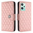 For OnePlus Nord 2 Lite Rhombic Texture Flip Leather Phone Case with Lanyard(Coral Pink) - 2