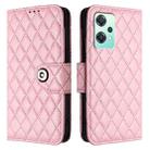 For OnePlus Nord 2 Lite Rhombic Texture Flip Leather Phone Case with Lanyard(Pink) - 2