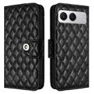 For OnePlus Nord 4 5G Rhombic Texture Flip Leather Phone Case with Lanyard(Black) - 2