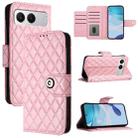 For OnePlus Nord 4 5G Rhombic Texture Flip Leather Phone Case with Lanyard(Pink) - 1