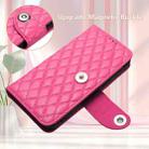 For OnePlus Nord N10 5G Rhombic Texture Flip Leather Phone Case with Lanyard(Rose Red) - 3