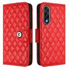 For OnePlus Ace 5 Ultra Rhombic Texture Flip Leather Phone Case with Lanyard(Red) - 2