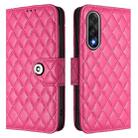 For OnePlus Ace 5 Ultra Rhombic Texture Flip Leather Phone Case with Lanyard(Rose Red) - 2