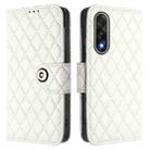 For OnePlus Ace 5 Ultra Rhombic Texture Flip Leather Phone Case with Lanyard(White) - 2