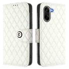 For OnePlus Ace 5 Racing Rhombic Texture Flip Leather Phone Case with Lanyard(White) - 2