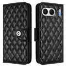 For OnePlus Nord 4 5G Global Rhombic Texture Flip Leather Phone Case with Lanyard(Black) - 2
