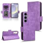 For Samsung Galaxy S24 5G Symmetrical Triangle Leather Phone Case(Purple) - 1