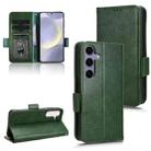 For Samsung Galaxy S24+ 5G Symmetrical Triangle Leather Phone Case(Green) - 1